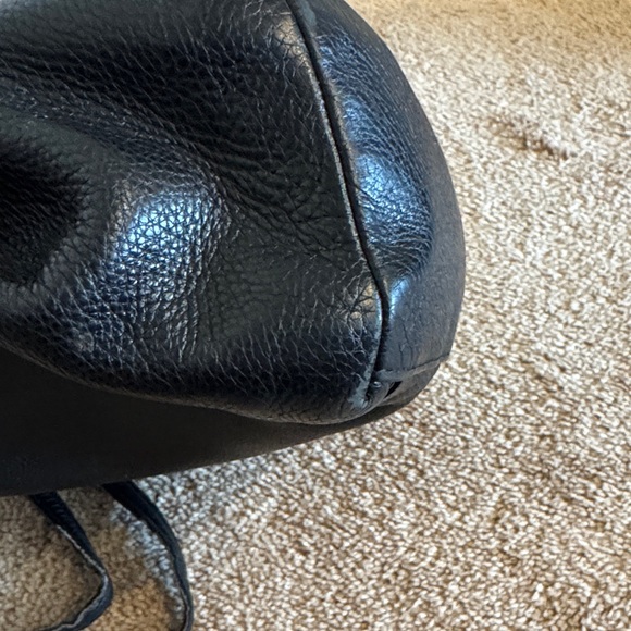 Coach Black Pebbled Leather Shoulder Bag with Chain Straps - Picture 7 of 13